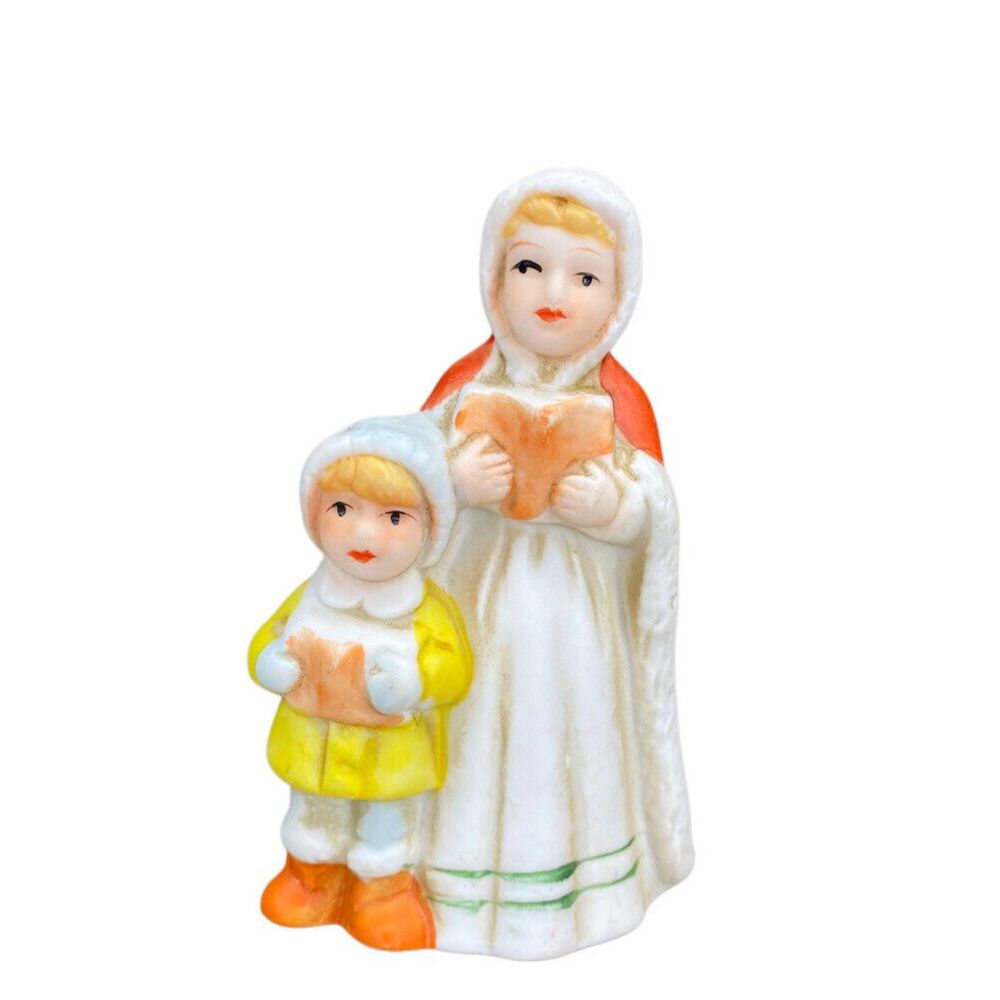 Vintage Brinn's Victorian Village Christmas Carolers‎ Mother Daughter Figurine